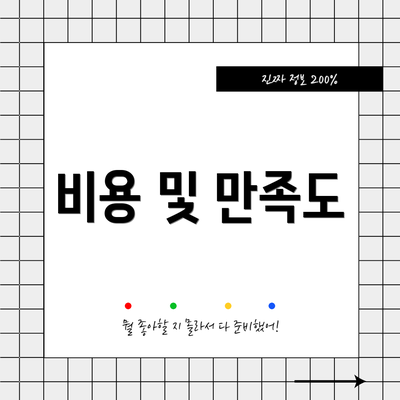 비용 및 만족도