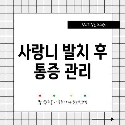 사랑니 발치 후 통증 관리