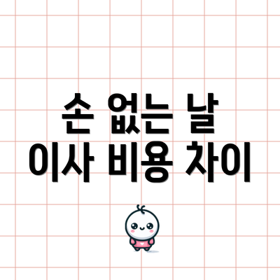 손 없는 날 이사 비용 차이