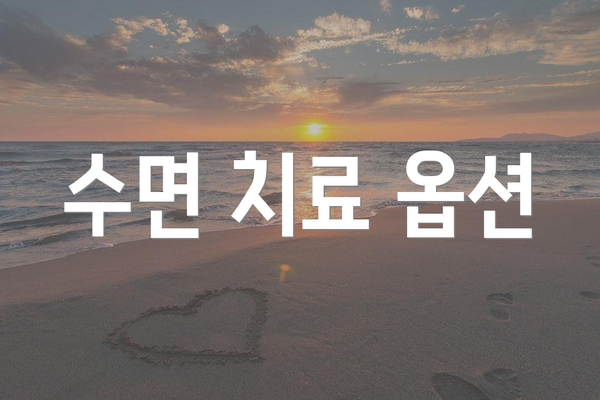 수면 치료 옵션