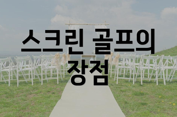 스크린 골프의 장점