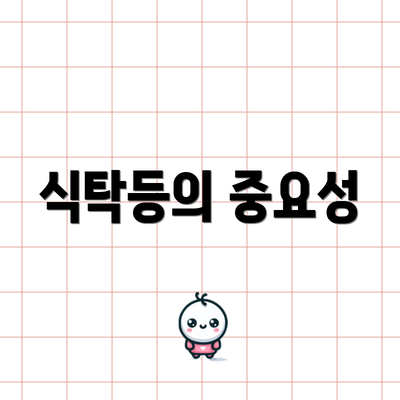 식탁등의 중요성