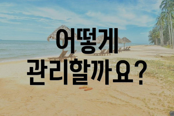 어떻게 관리할까요?