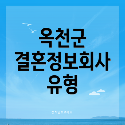 옥천군 결혼정보회사 유형