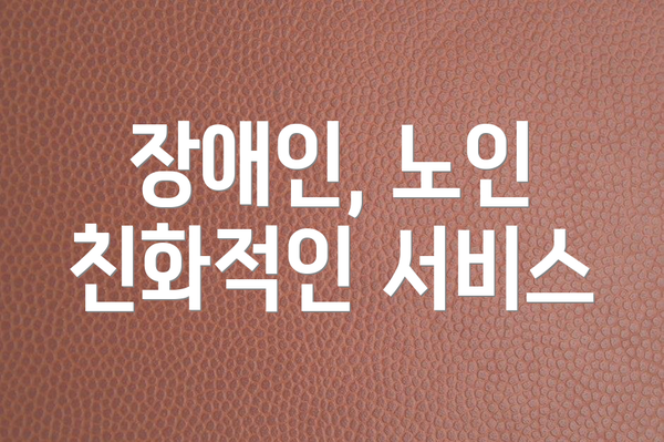 장애인, 노인 친화적인 서비스