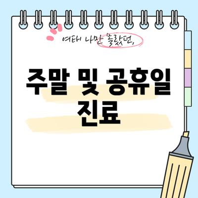 주말 및 공휴일 진료
