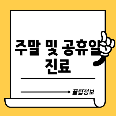 주말 및 공휴일 진료