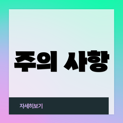 주의 사항