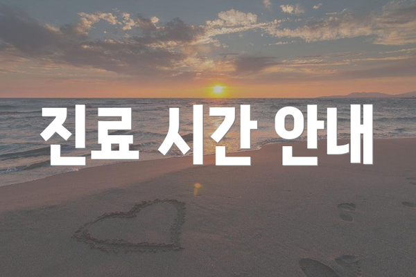 진료 시간 안내