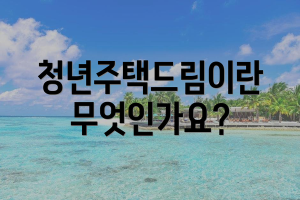 청년주택드림이란 무엇인가요?