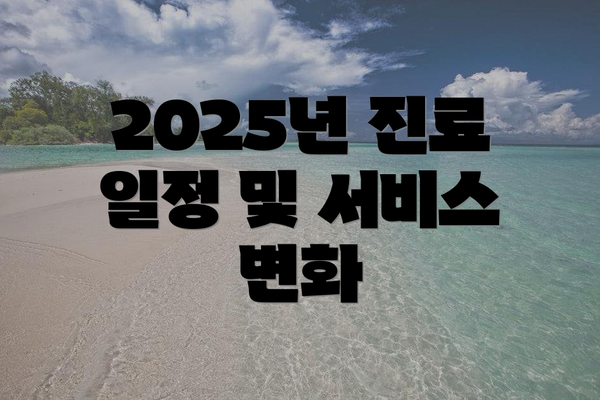2025년 진료 일정 및 서비스 변화