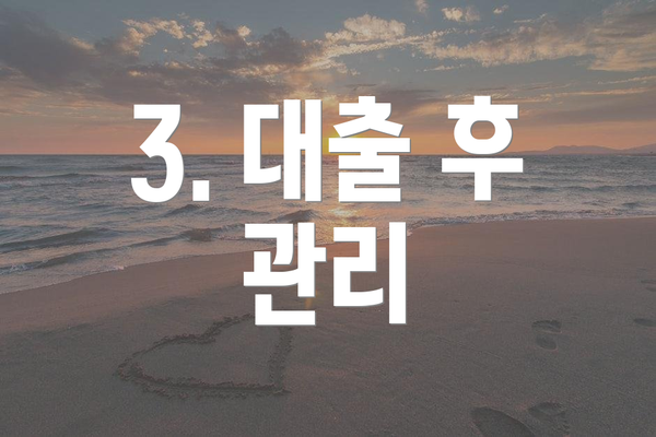3. 대출 후 관리