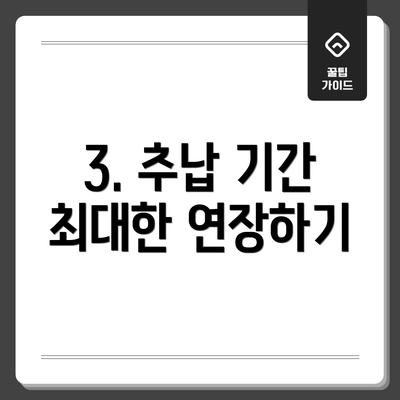 3. 추납 기간 최대한 연장하기