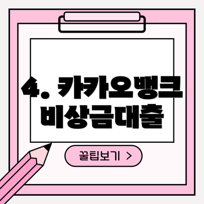 4. 카카오뱅크 비상금대출