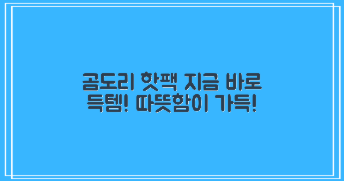 곰도리 핫팩, 지금 바로 만나보세요!
