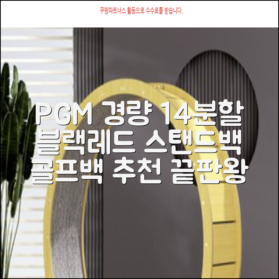 피지엠코리아 PGM 경량 14분할 골프백 스탠드백 캐디백, 블랙레드 추천 리뷰