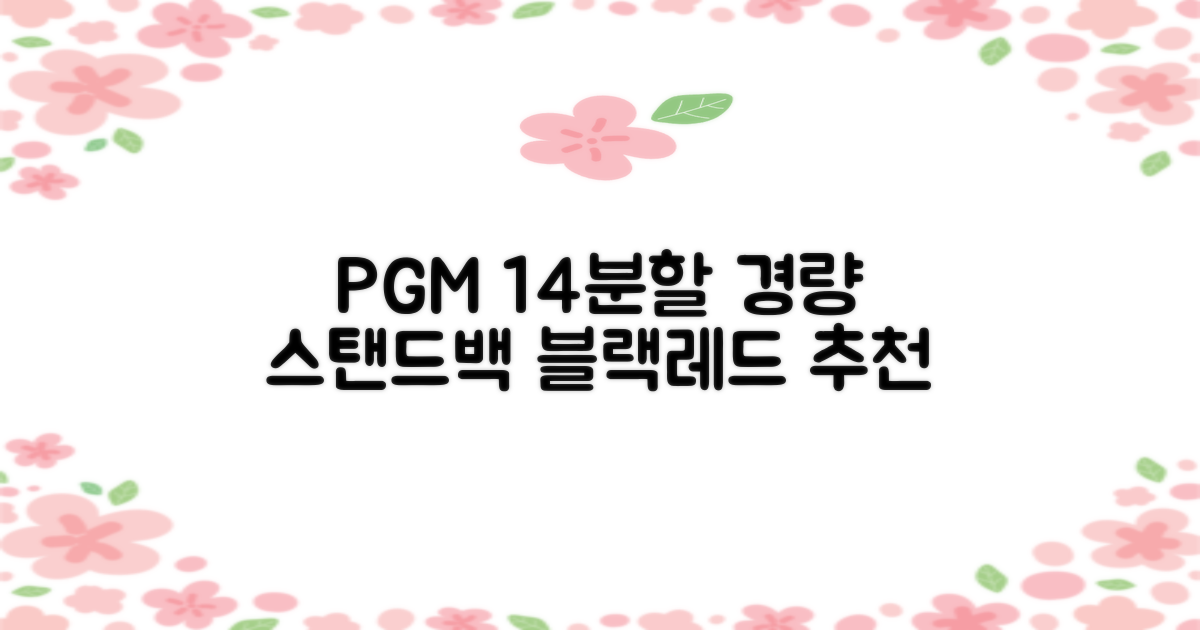 피지엠코리아 PGM 경량 14분할 골프백 스탠드백 캐디백, 블랙레드 추천 리뷰